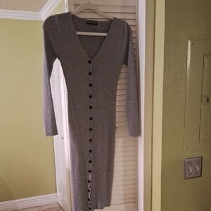 SHEIN Gray Ribbed Knit Top